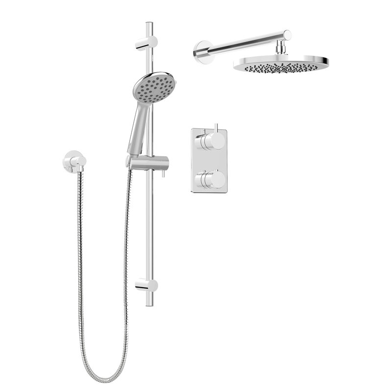 Keeney Manufacturing Company Modern Round Faucet Pressure Balanced Modern Round Faucet Pressure Balanced Dual Function Shower Head Complete System