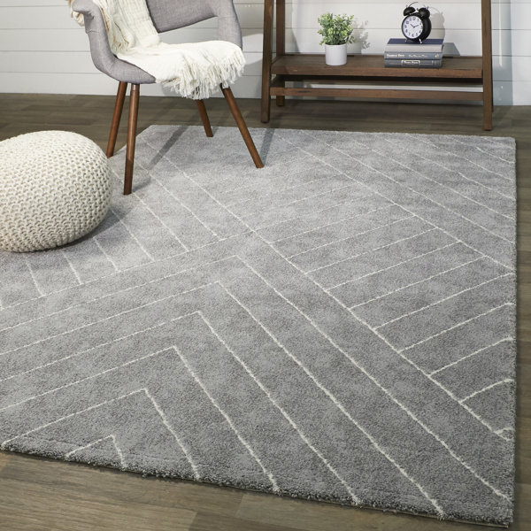 George Oliver Twinsburg Geometric Gray Area Rug Reviews Wayfair