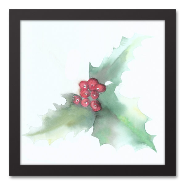 The Holiday Aisle Holly Framed Watercolor Painting Print On