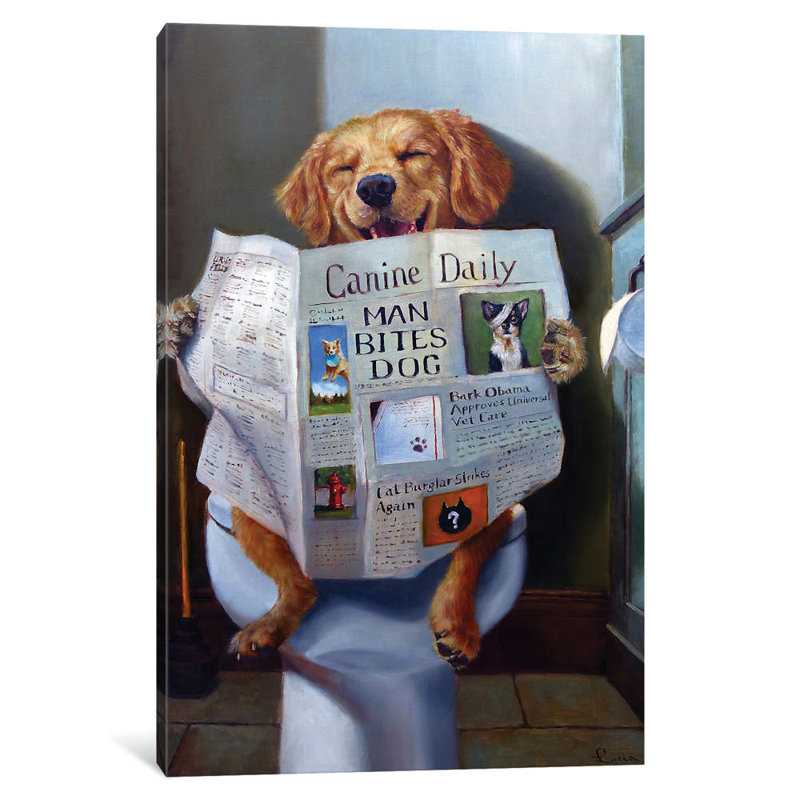 East Urban Home Lucia Heffernan Dog Gone Funny Print On Wrapped