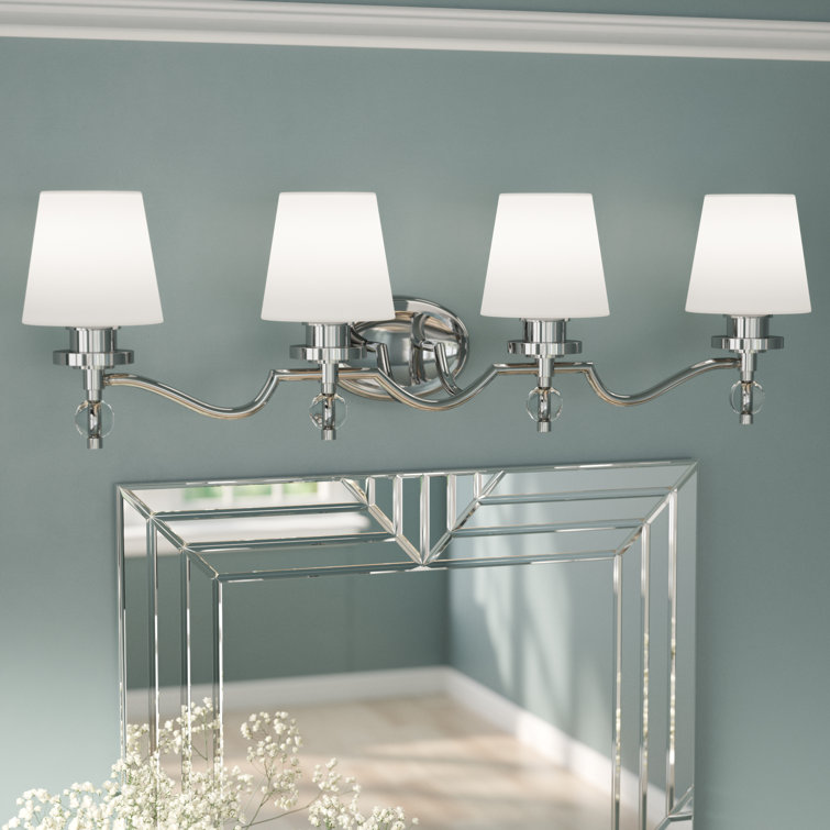 Gold Flamingo Dwayne 4 Light Dimmable Polished Chrome Vanity Light Reviews Wayfair
