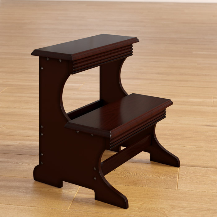 Crestside 2 Step Wood Stool With 200 Lb Load Capacity Crestside 2 Step Wood Stool With 200 Lb Load Capacity