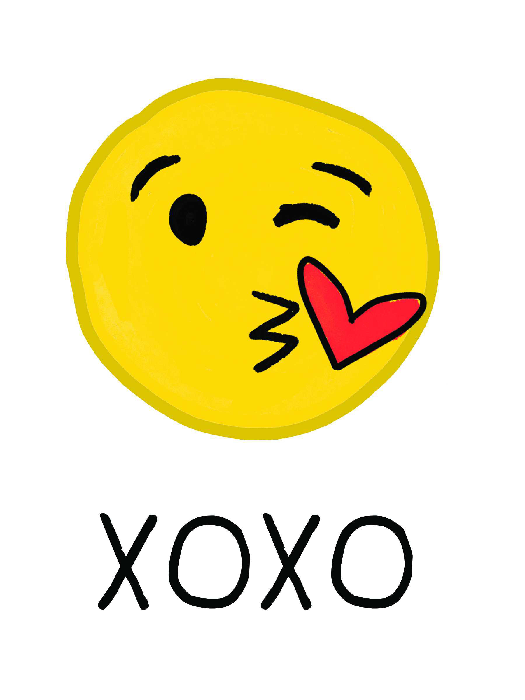 Trinx Xoxo Emoji Wrapped Canvas Print Wayfair