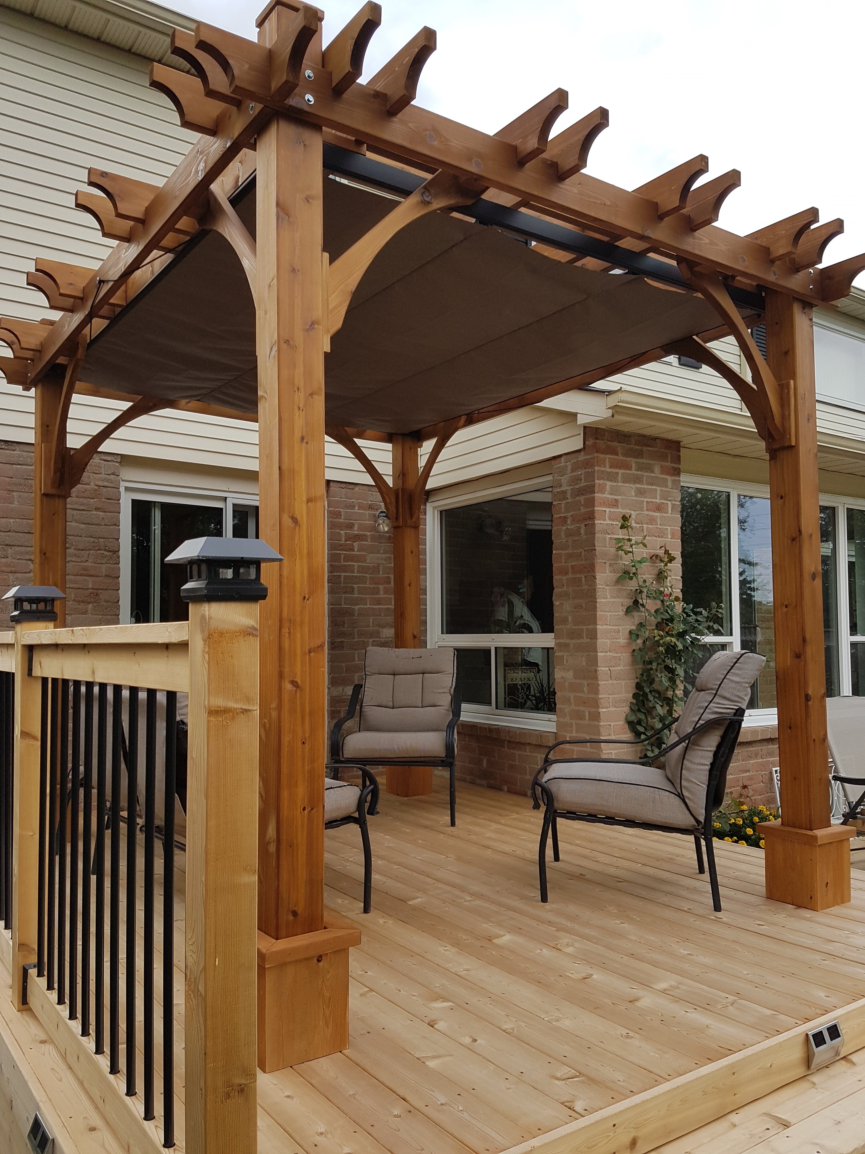 Pergolas Rustic Brown Wooden Bespoke Pergola Notched Treated Outdoor ...