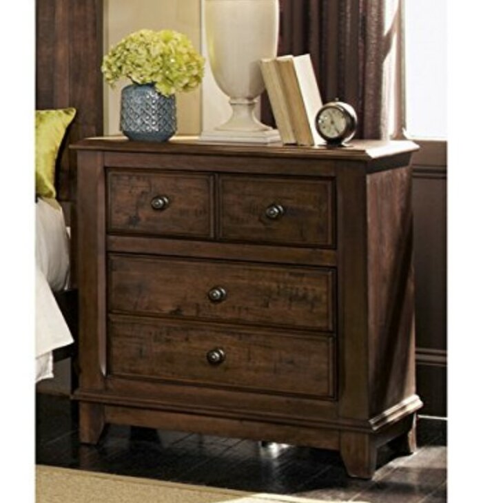 Loon Peak Samuels Wood 4 Drawer Nightstand Wayfair