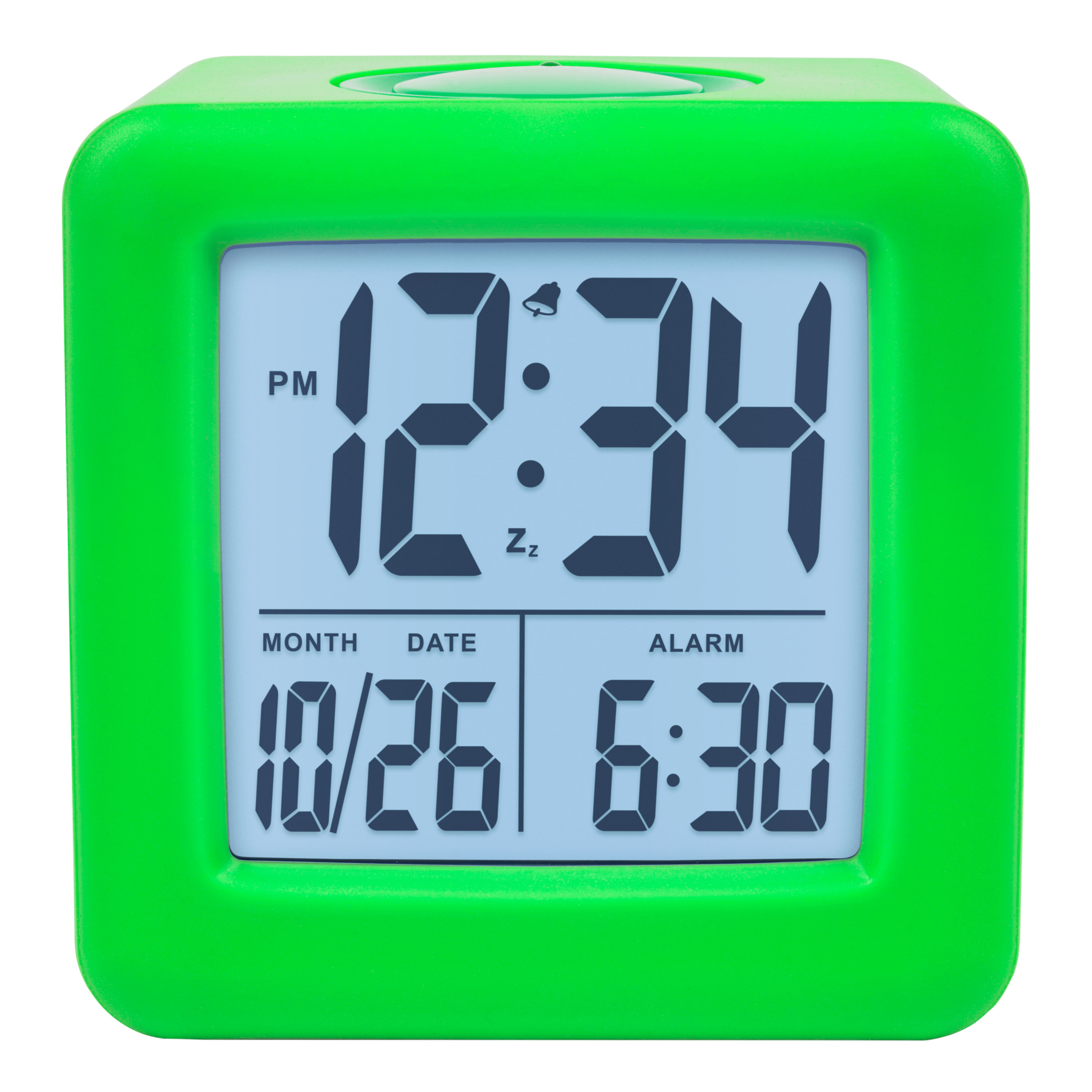 Latitude Run® Digital Soft Cube Alarm Tabletop Clock in Green Wayfair
