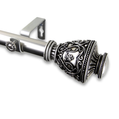 Astoria Grand Dewitt Single Curtain Rod Finish Satin Nickel Size