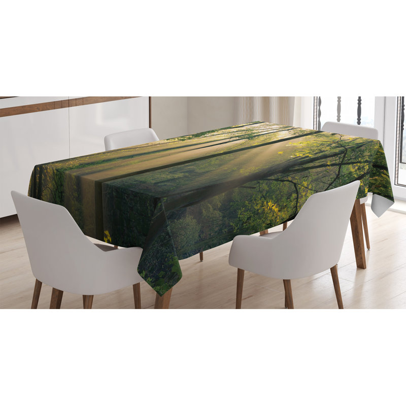 East Urban Home Ambesonne Forest Tablecloth Morning Sunrays