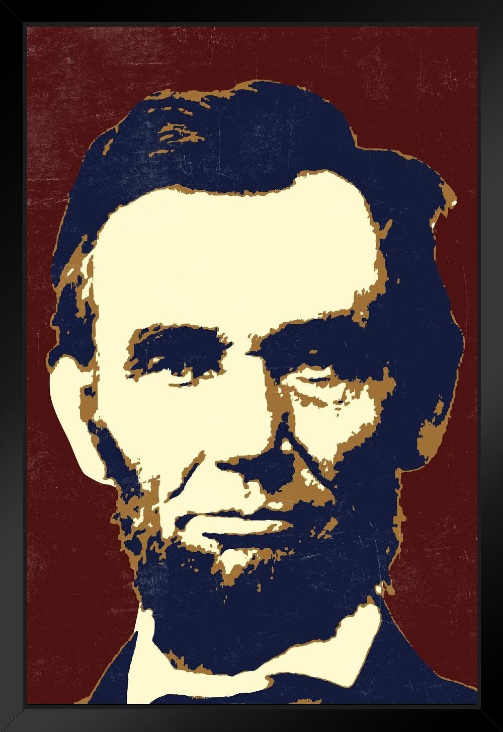 Red Barrel Studio® Pop Art Abraham Lincoln Maroon Black Wood Framed ...