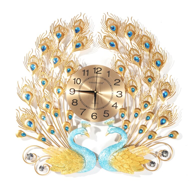 Beautiful Peacock Peafowl Frameless Borderless Wall Clock E114 Nice for Gift or Room Wall Decor