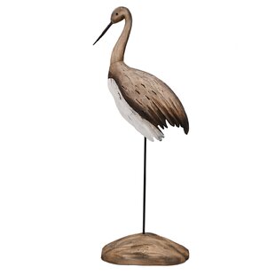 VOSAREA 2pcs Turtle Crane Bird Statues Standing Bird Iron Art Incense Bases Holder Table Figurine for Home Table Desk Office 