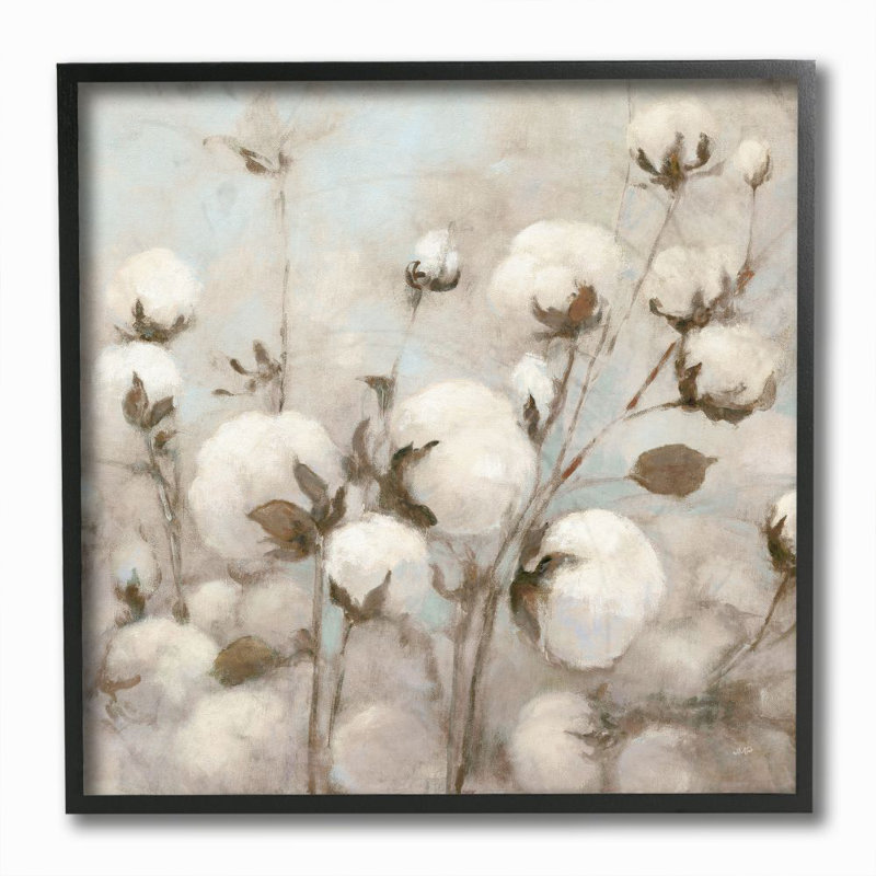 Gracie Oaks Beautiful Cotton Flower Neutral Painting Graphic Art