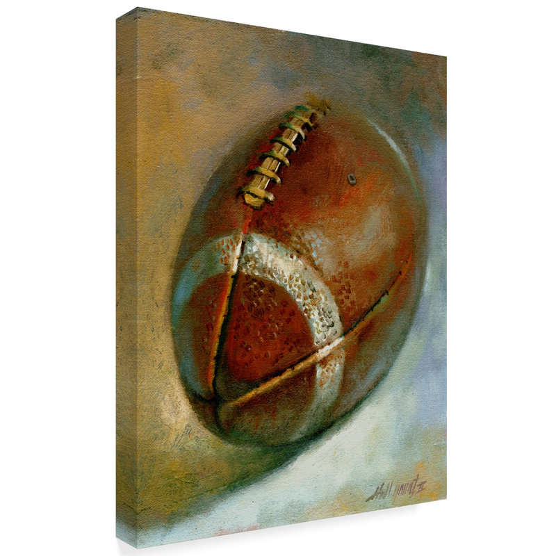 Trademark Art Football Orange Acrylic Painting Print On Wrapped