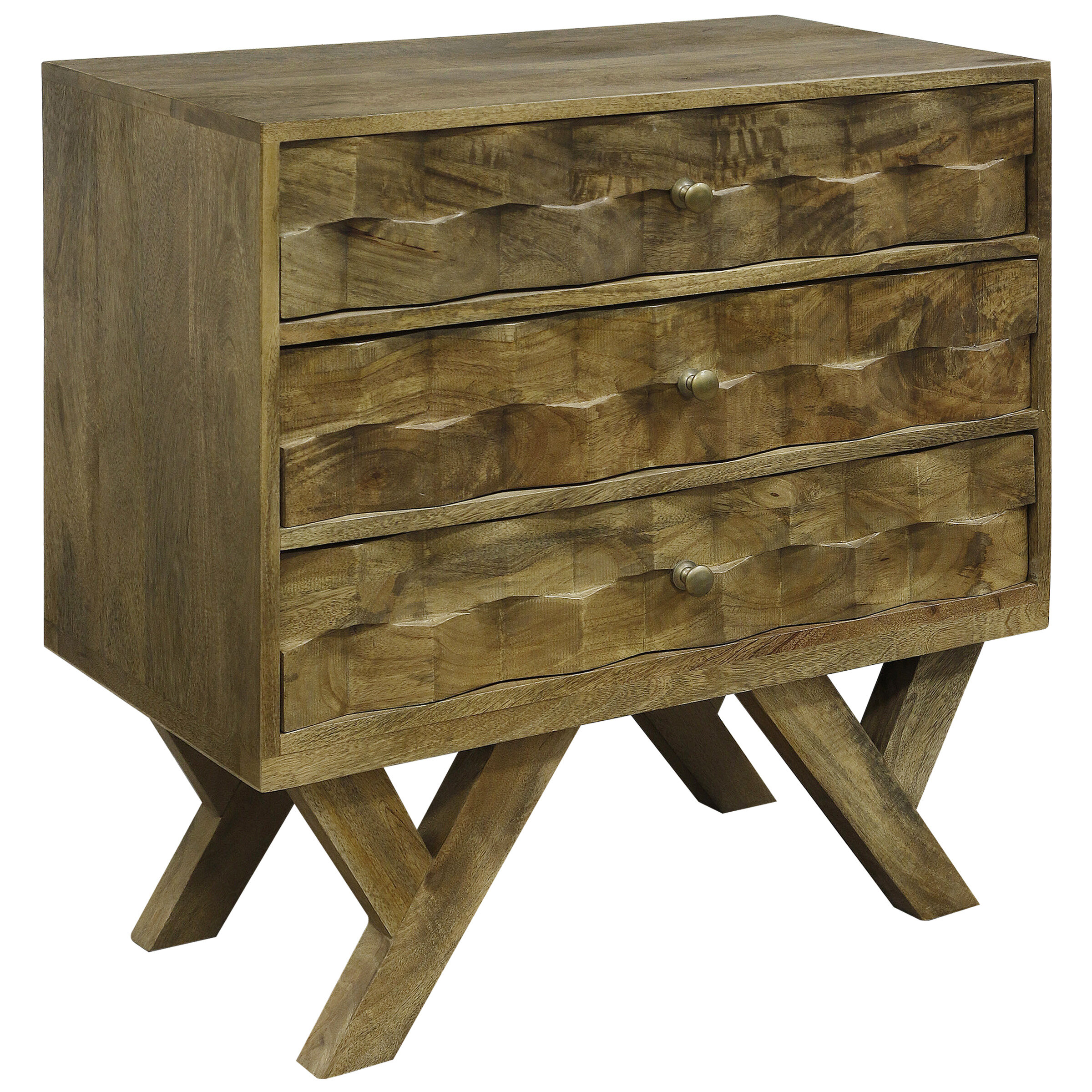 Union Rustic Dubois Solid Mango Wood 3 Drawer Chest Wayfair