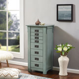 Farmhouse Rustic Blue Jewelry Armoires Birch Lane