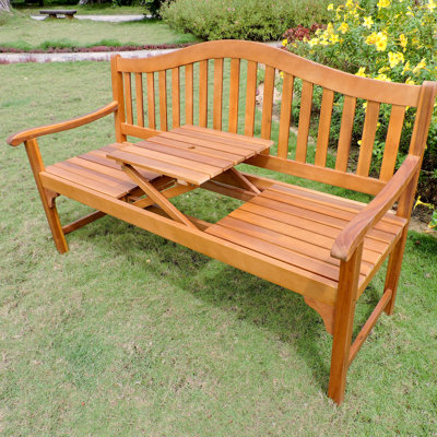 Leone Wooden Garden Bench Breakwater Bay Color Stain