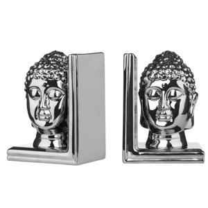 2-tlg. Buchstütze Buddha Head von Castleton Home