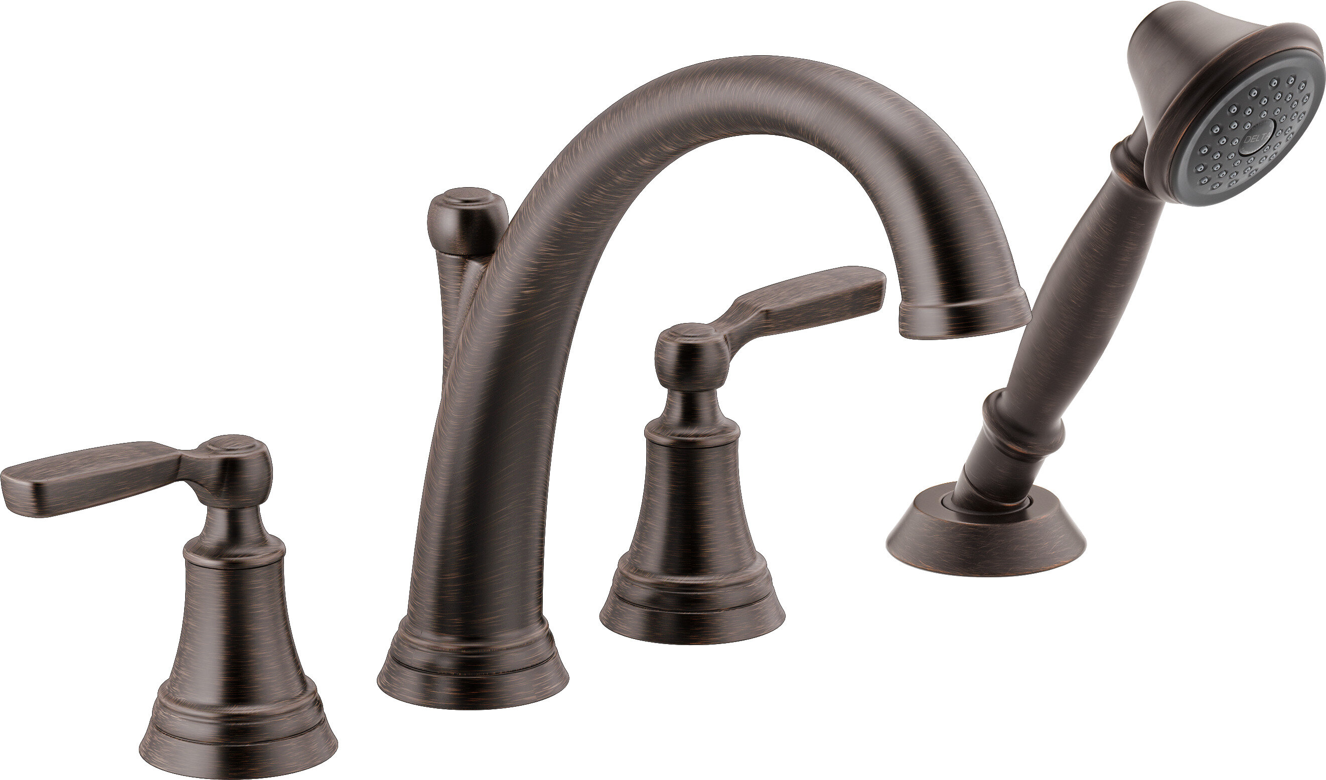 Delta Double Handle Deck Mounted Roman Tub Faucet And Reviews Wayfair 7360