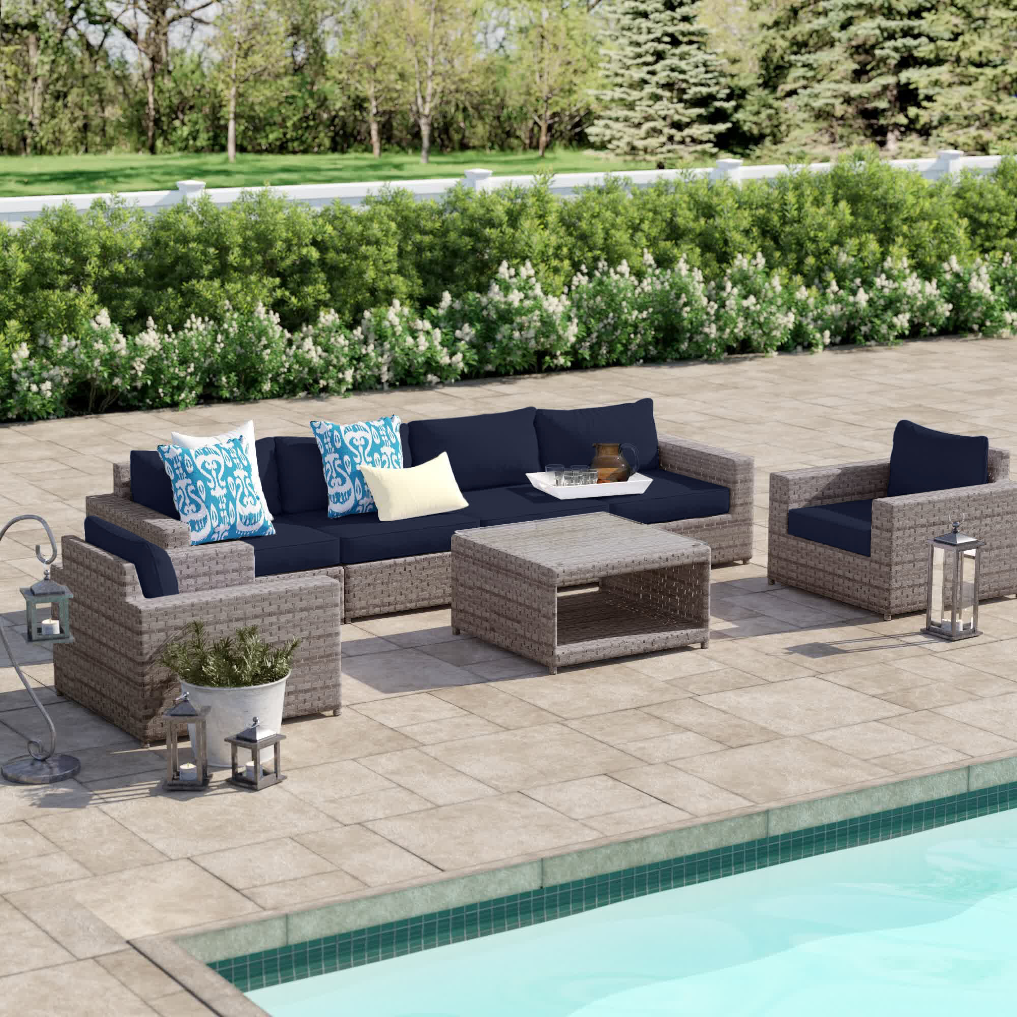 kordell patio sectional with cushions