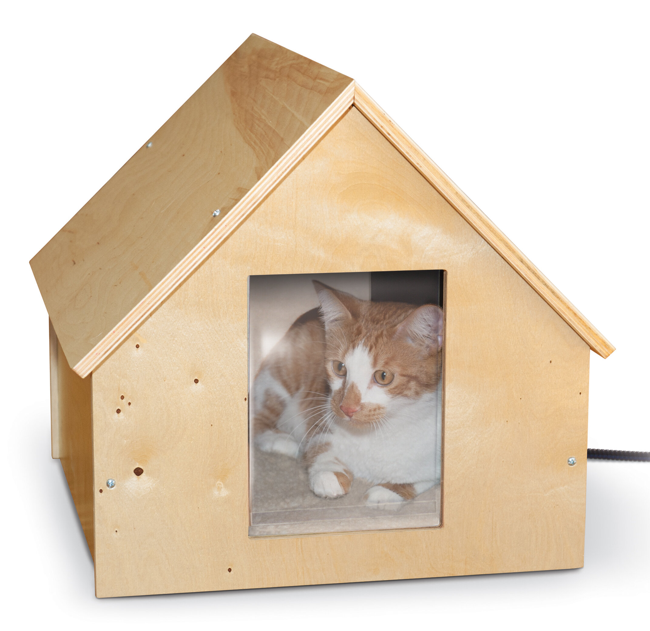 K H Manufacturing Manor Birchwood Thermo Kitty House Heated