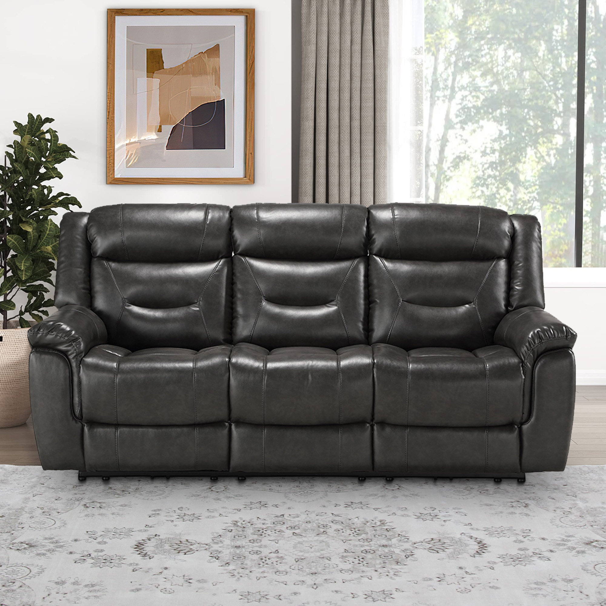 Wildon Home® Krause 87'' Vegan Leather Power Reclining Sofa Wayfair