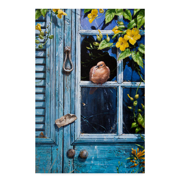 World Menagerie Small Bird In Window Acrylic Painting Print On