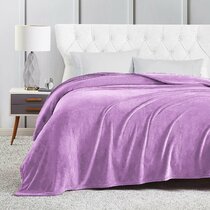 Luxury Purple Amethyst Heavy Shimmer Ruffle Throw Blanket Bed End Sofa Modern 