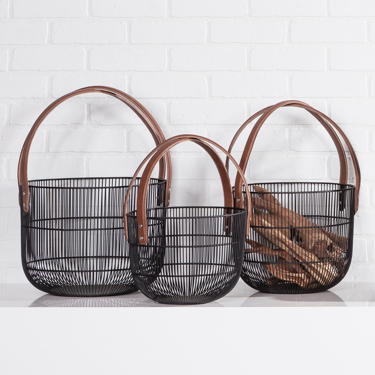 faux leather handles