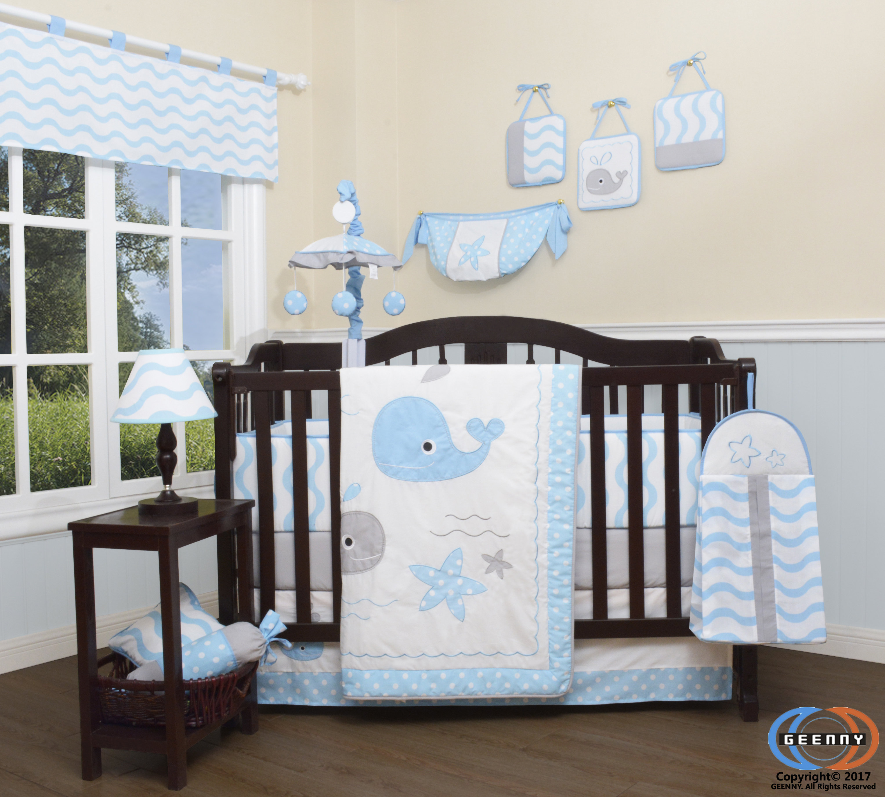 Harriet Bee Pierson Baby Lovely Whale Nursery 13 Piece Crib