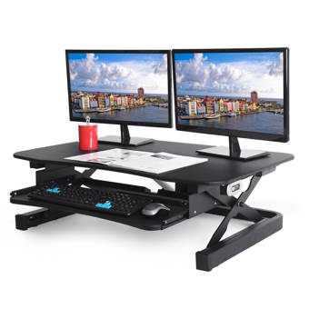 Ebern Designs Hordville Height Adjustable Standing Desk Converter Wayfair