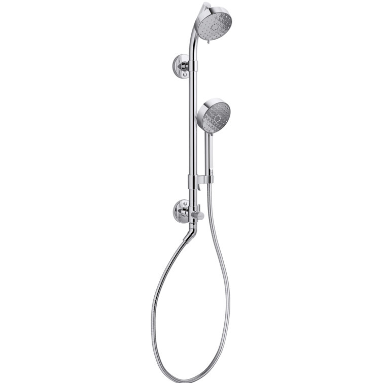 K 76471 Cp Kohler Rite Temp Hydrorail S Kit With Awaken 2 0 Gpm Complete Shower System Shower Head And Hand Shower Reviews Wayfair