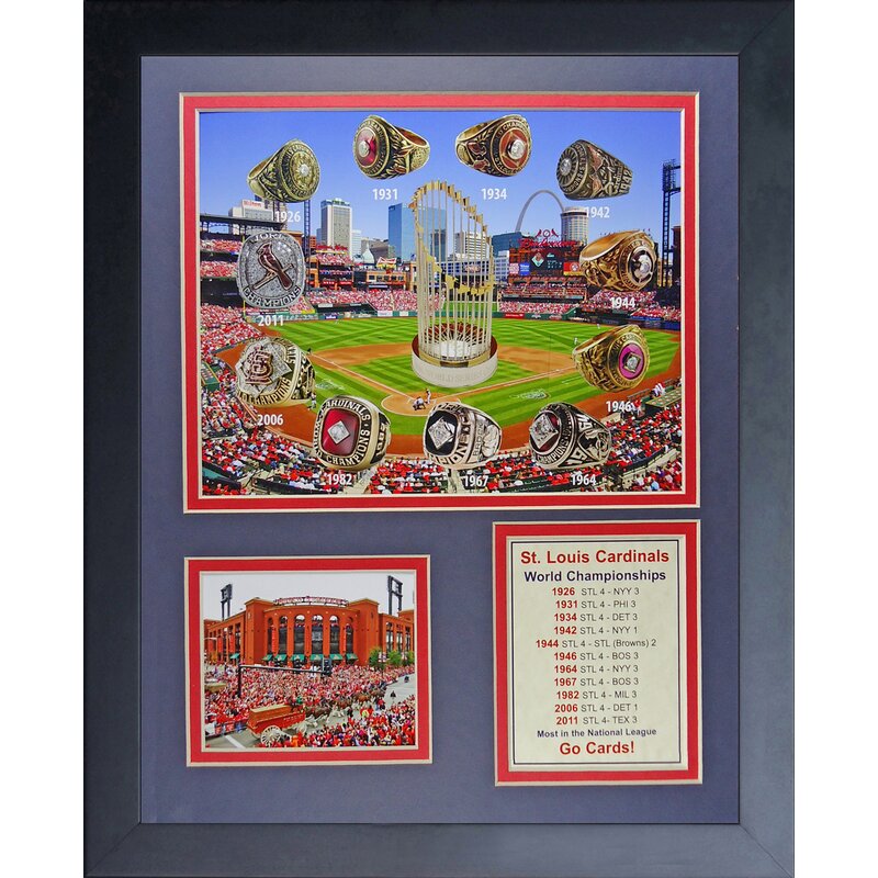 Legends Never Die St. Louis Cardinals World Series Rings and Championships Framed Memorabilia ...