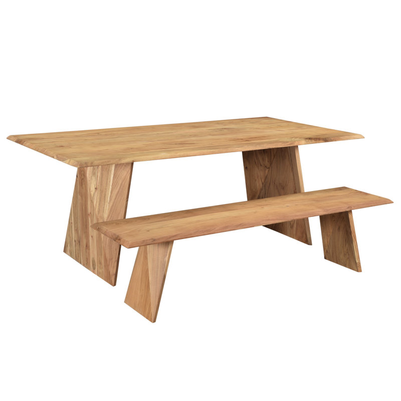 Foundry Select Waymire 2 Piece Acacia Solid Wood Dining Set Wayfair