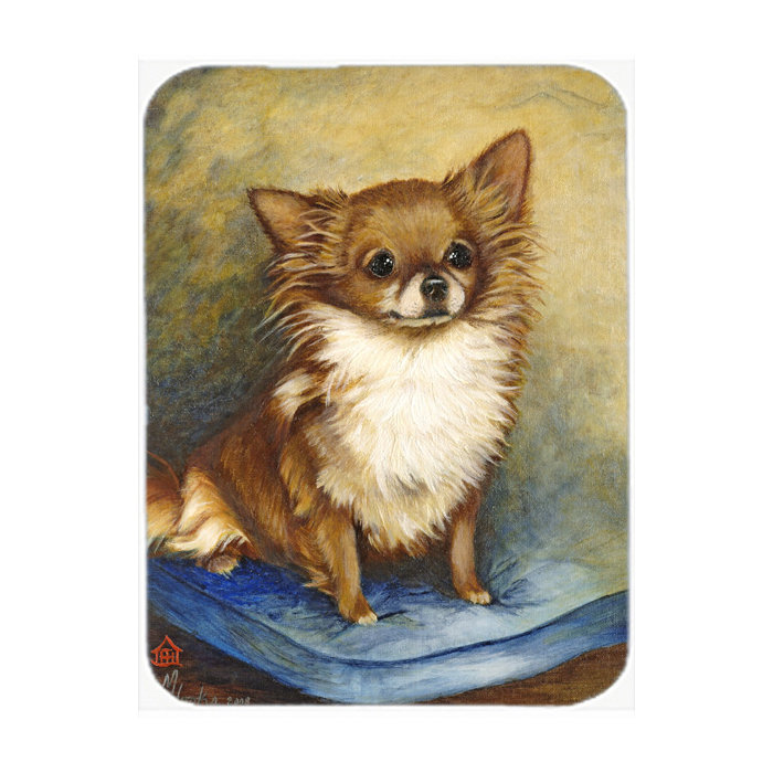 East Urban Home Chihuahua Long Hair Rectangle Glass Cutting Board
