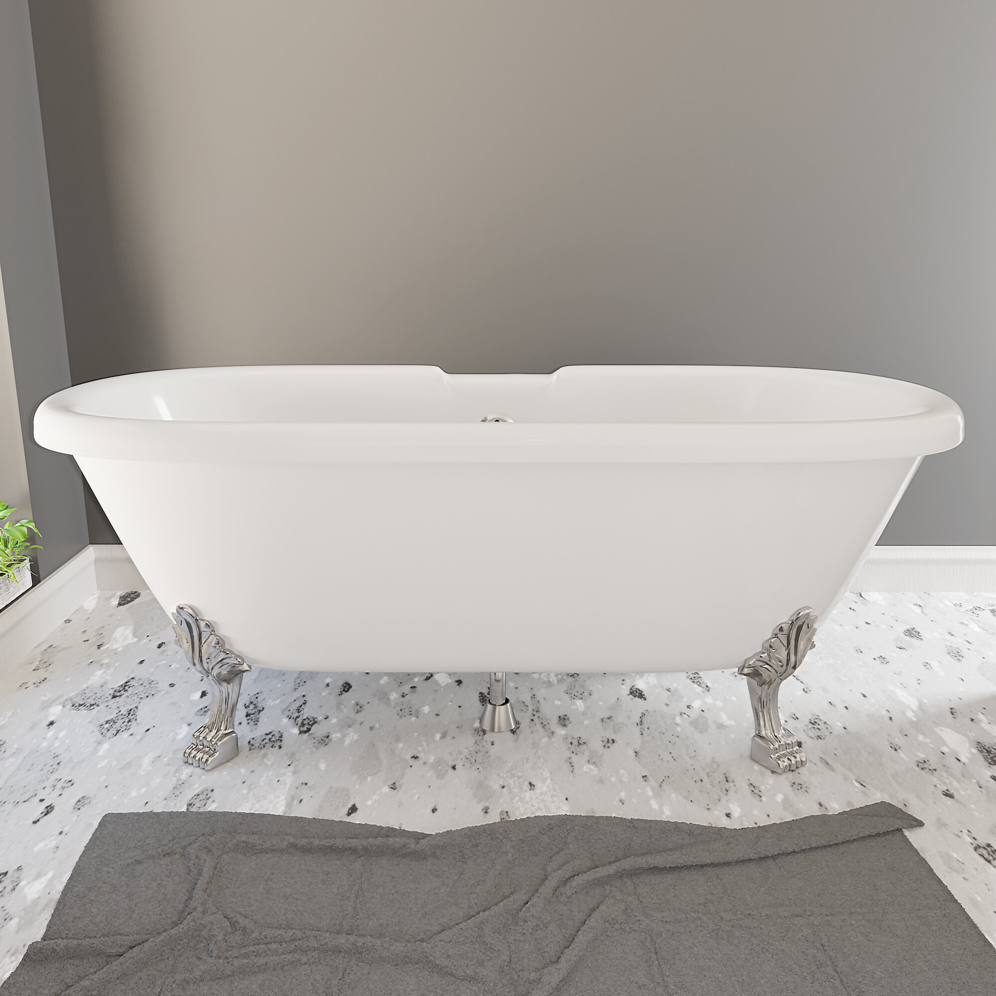 Cambridge Plumbing Dolomite 69 X 31 5 Clawfoot Soaking Stone Bathtub Wayfair