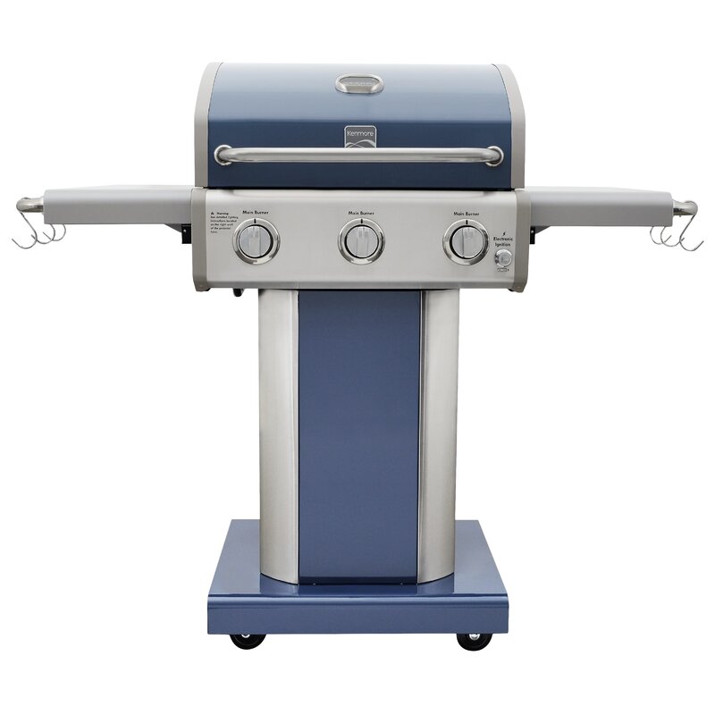 Kenmore 3-Burner Propane Gas Grill with Side Shelves & Reviews