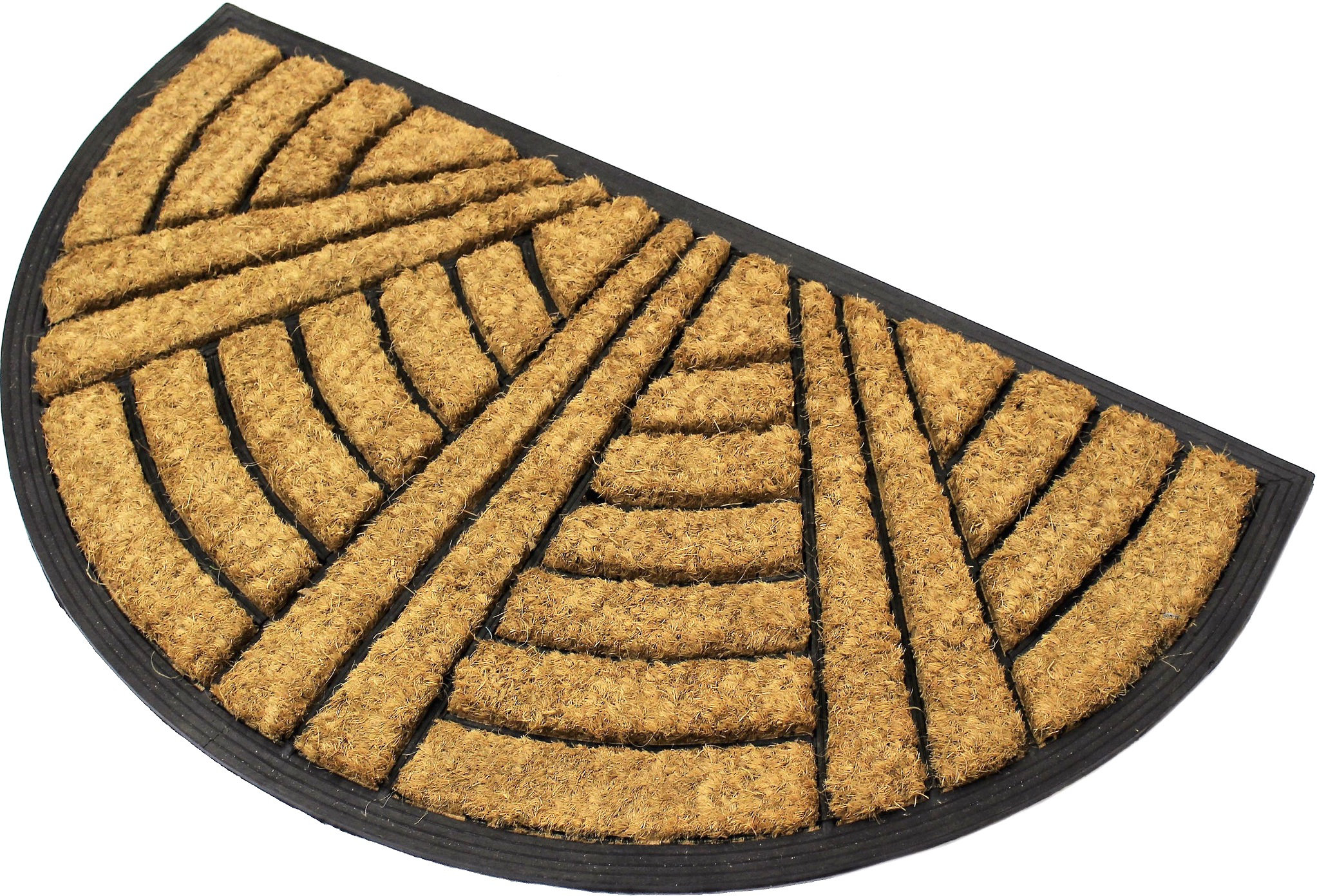 Envelor Home Half Round Art Deco Fan Coir Coco Rubber 30 In X