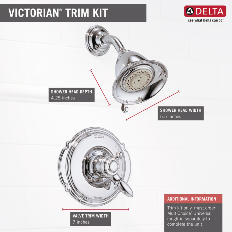 T17255 Rb Pb Delta Victorian Pressure Balanced Diverter Shower