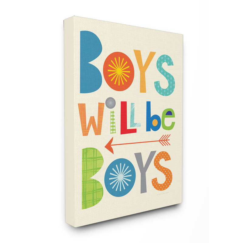 Zoomie Kids Kleckner Boys Will Be Boys With Arrow Canvas Art