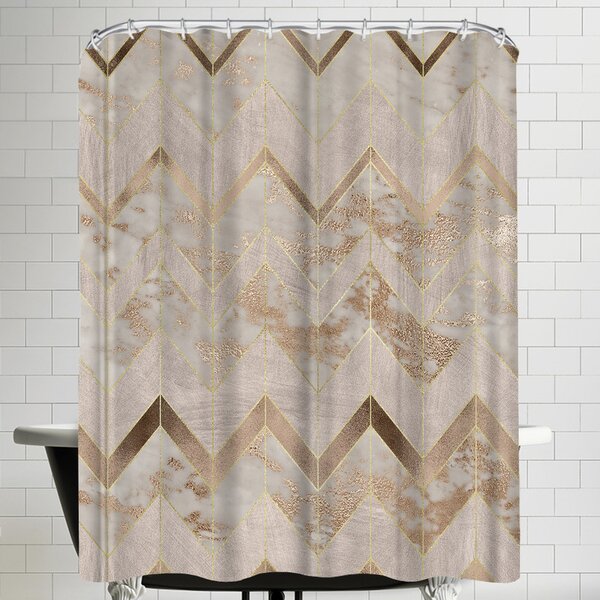 brown chevron shower curtain