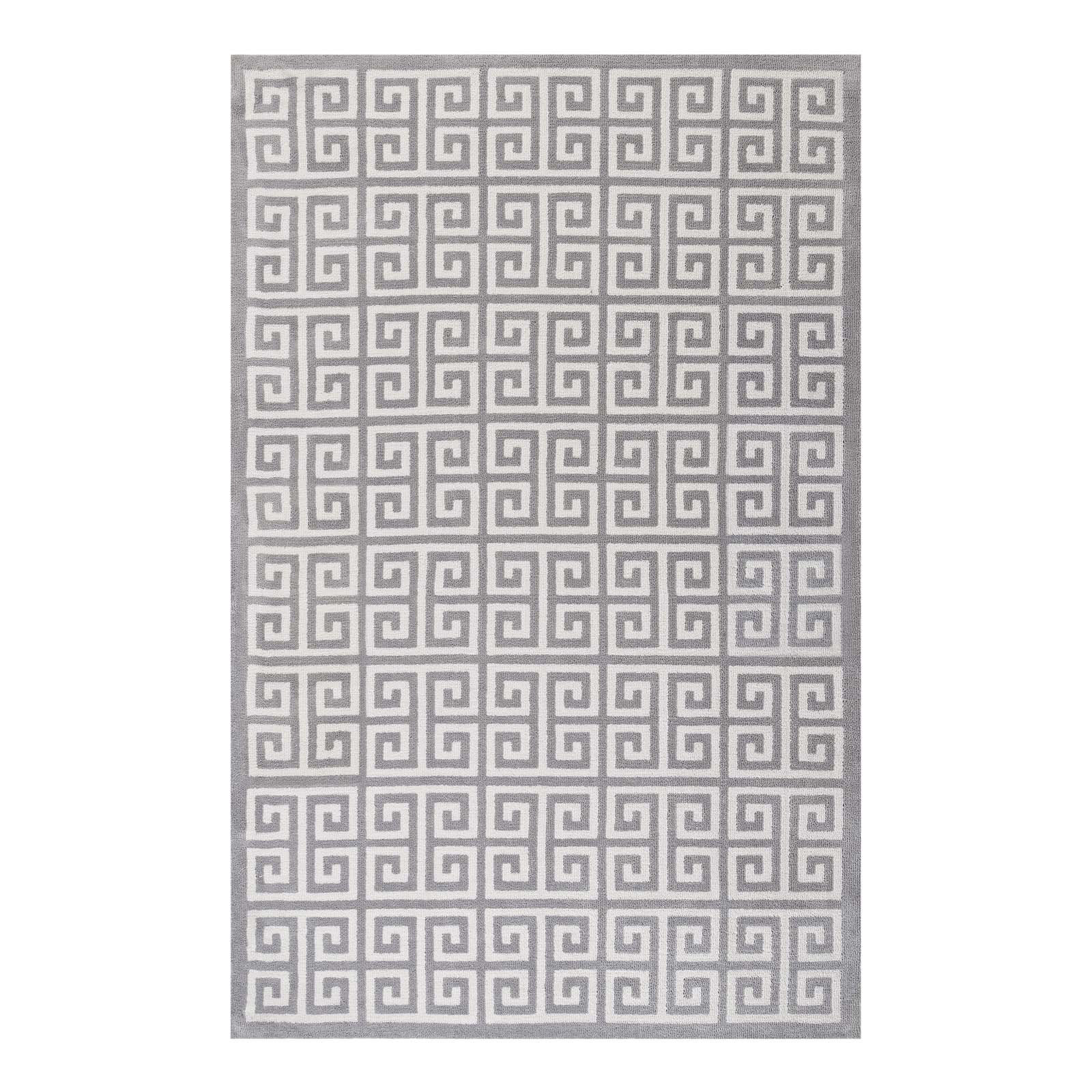 Selman Greek Key Whitelight Gray Area Rug