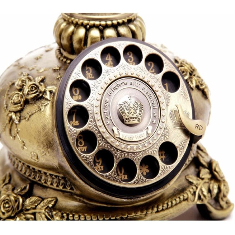 Vintage Style Bronze Rotary Telephone