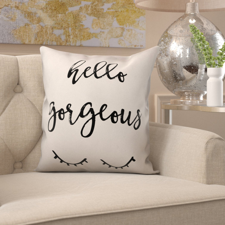 hello gorgeous throw pillow