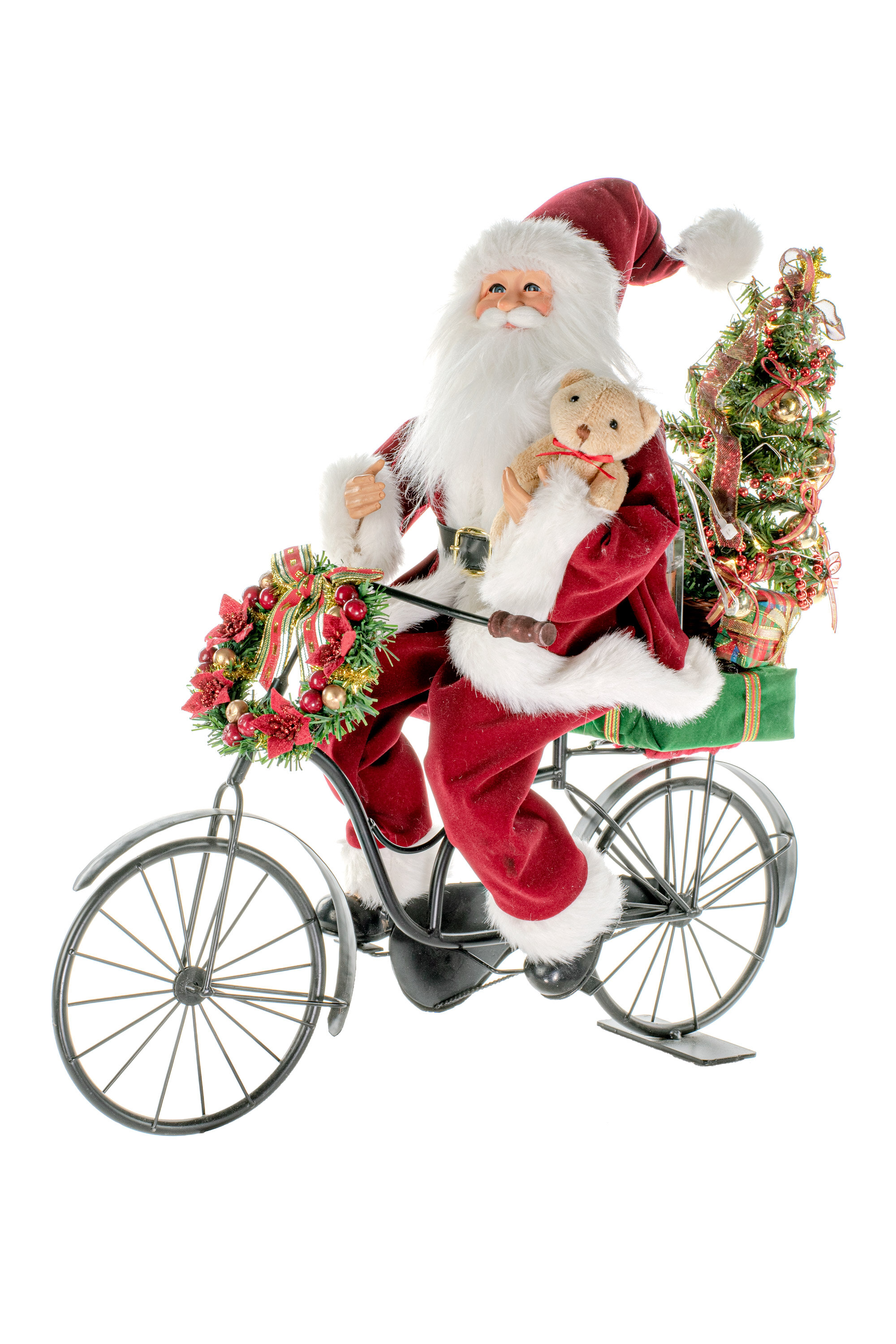 santa riding a bike