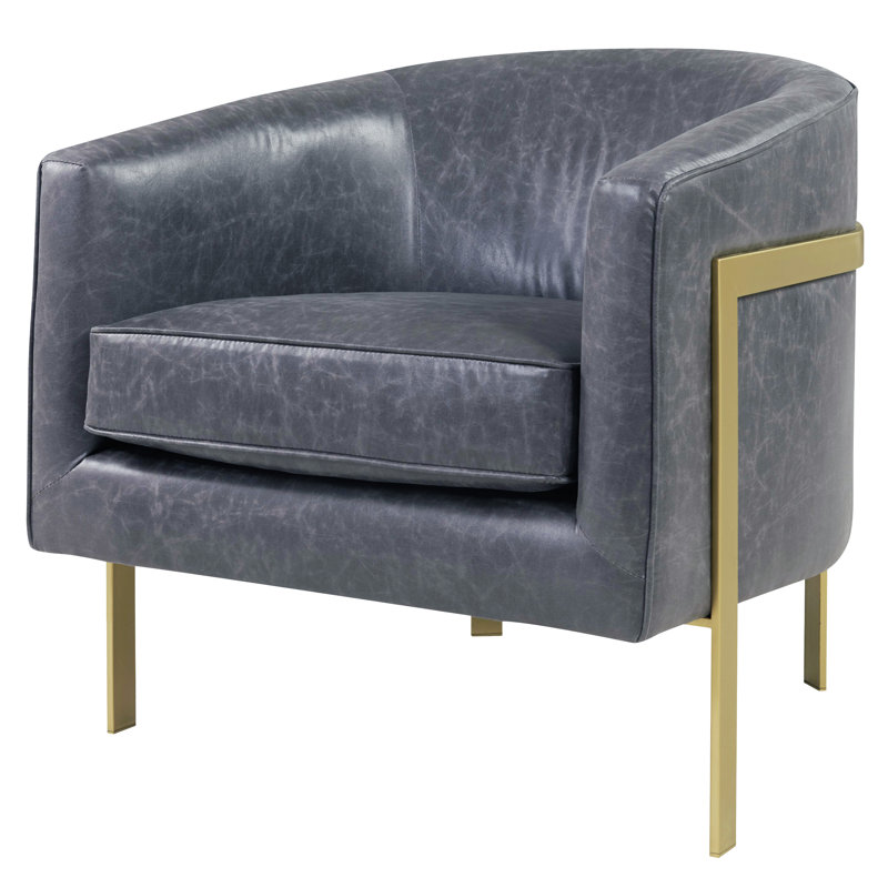 Everly Quinn Castiel Bonded Leather Barrel Chair Wayfair Ca