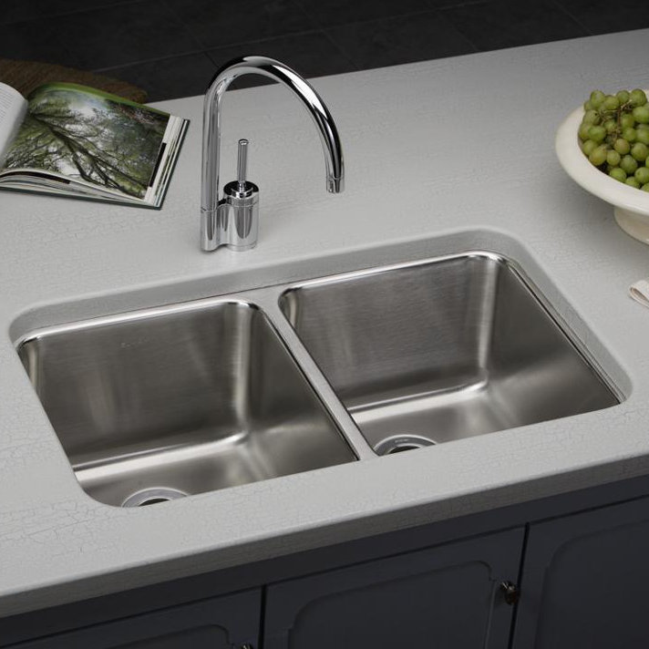 Lustertone 31 L X 19 W Double Basin Undermount Kitchen Sink