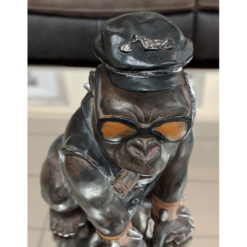 Happy Larry Figur Rocker Gorilla In Lederweste Mit Zigarre Wayfair De