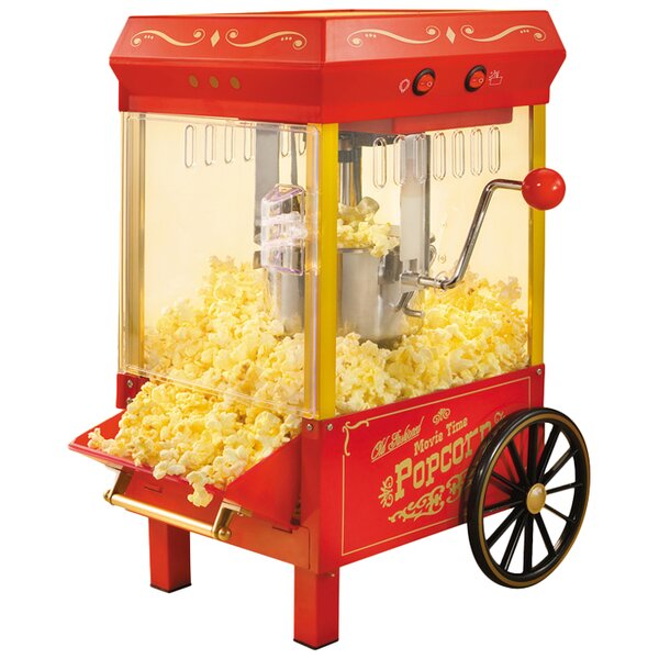 Cornrush Popcorn Popper Machine Tabletop Vintage Professional Popcorn Maker 8 OZ Theater Style with Nonstick Kettle and Serving Scoop for Home Use Movie Nights and Birthday Gift Party 