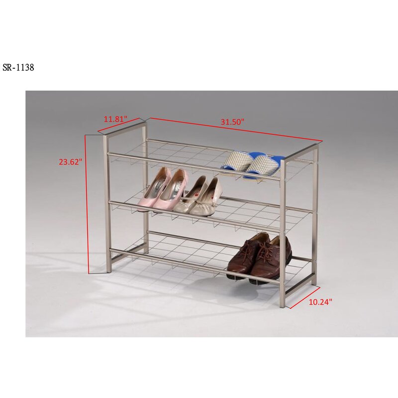 Rebrilliant 3 Tier Storage 15 Pair Shoe Rack Wayfair