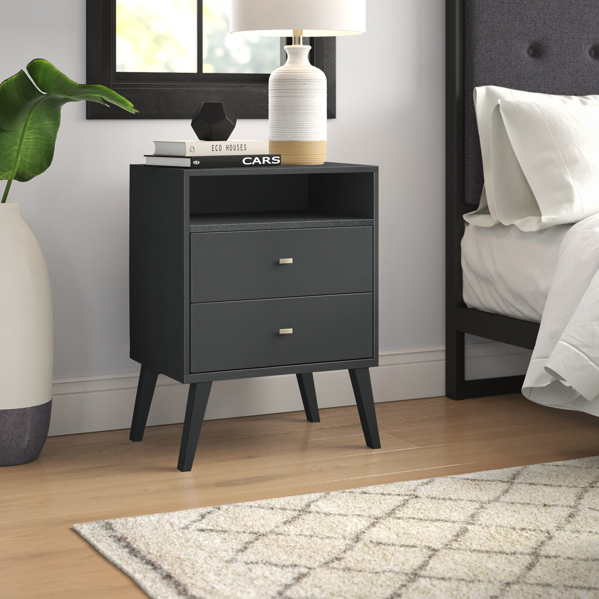 wayfair black bedside tables